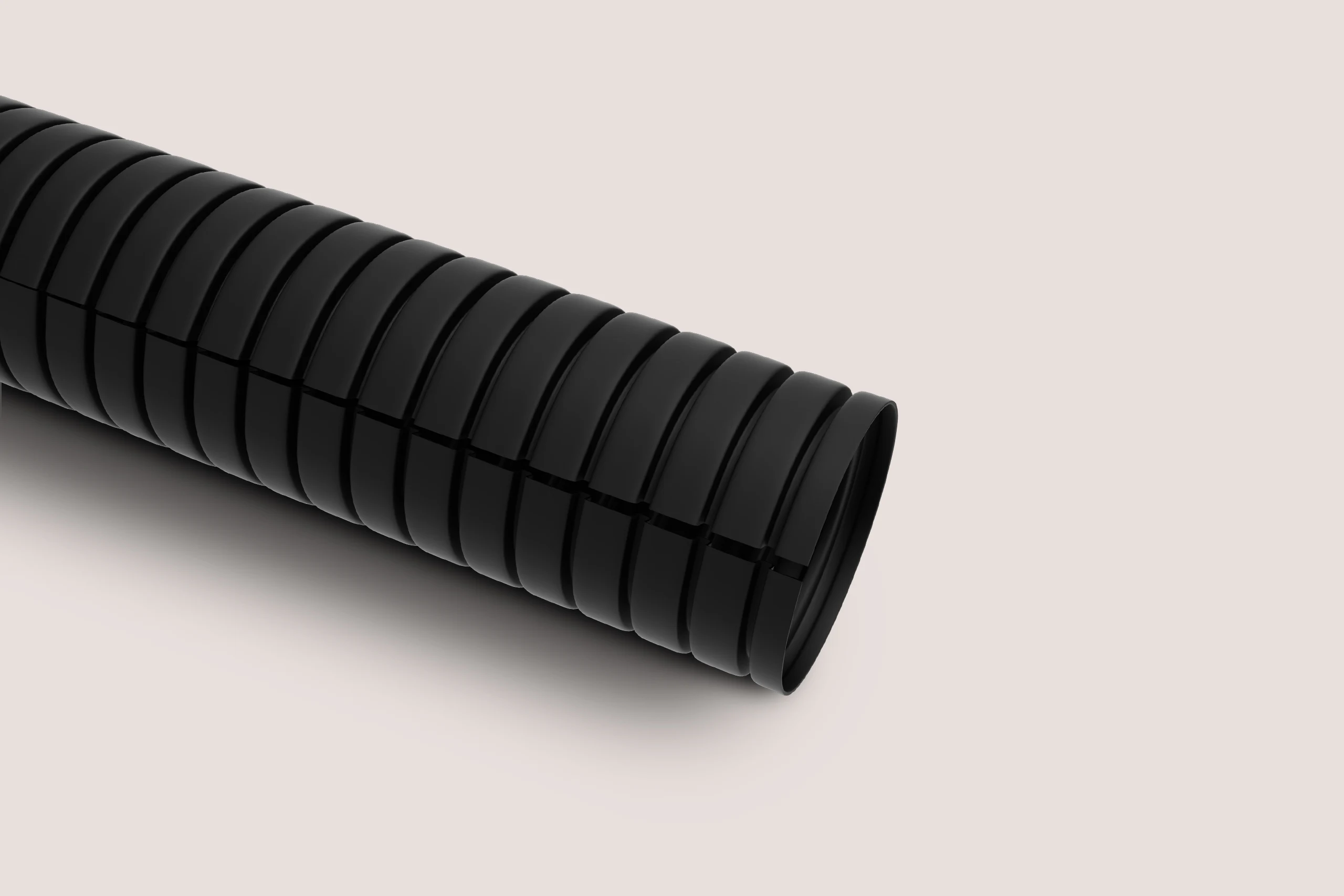 Black corrugated wire cable protector - HF-UV R100